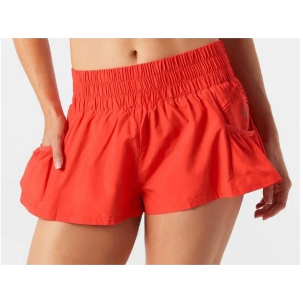 Free People Movement Get Your Flirt On Shorts Neon Orange High Rise‎ Waist M